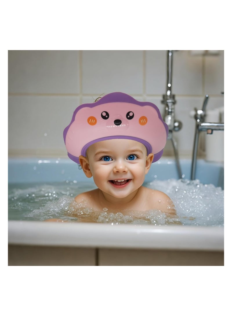 Baby Shower Cap, Baby Shower Cap Shield, Shower Cap for Kids, Visor Hat for Eye and Ear Protection for 0-9 Years Old Children, Cute Sea Lion shape Makes the Baby Bath More Fun (pink)  - Image 1