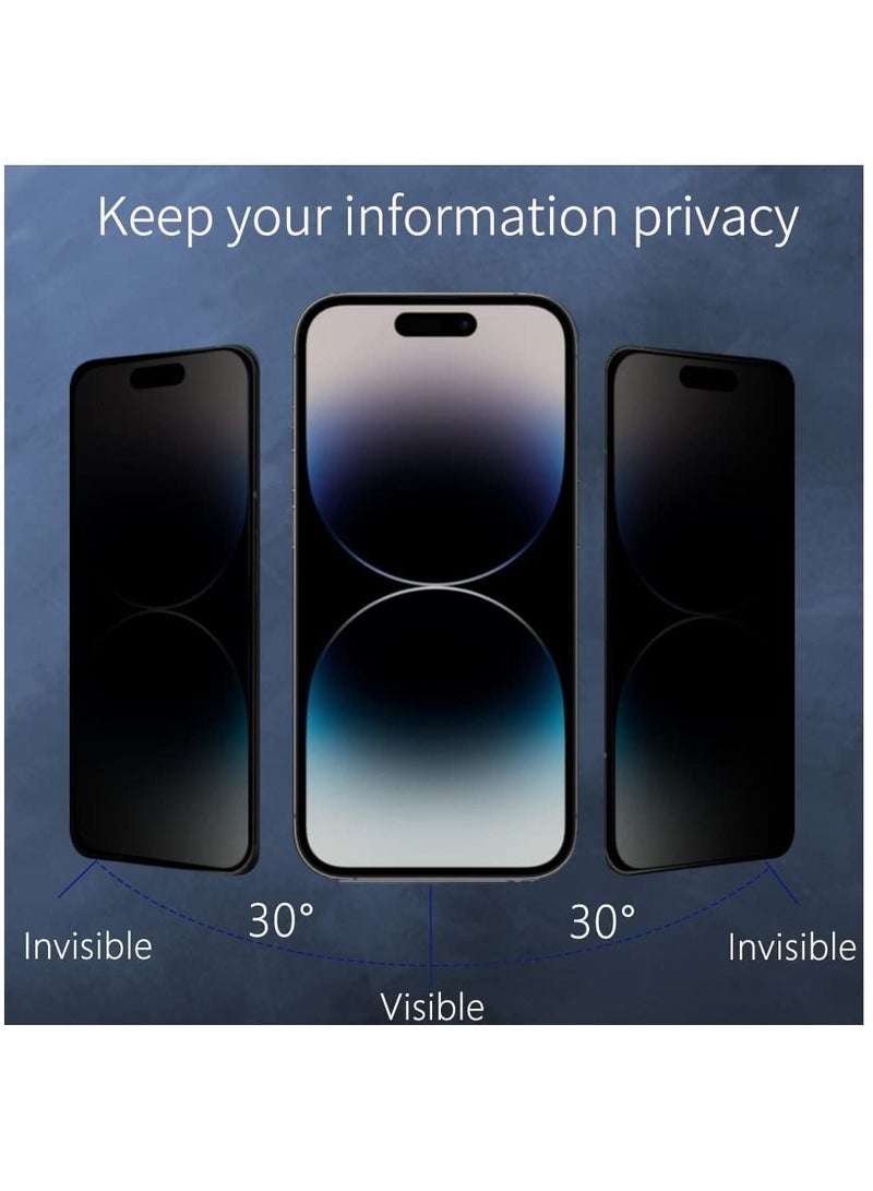 DUSALA iPhone 14 Pro Privacy Screen Protector Anti-Spy Tempered Glass Film 9H Hardness Scratch Resistant Bubble Free Anti Spy Tempered Glass Screen Protector for iPhone 14 Pro Privacy - Image 4