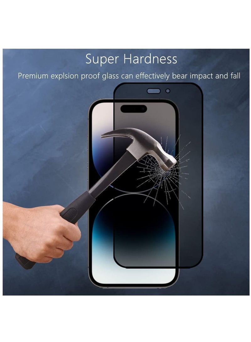 DUSALA iPhone 14 Pro Privacy Screen Protector Anti-Spy Tempered Glass Film 9H Hardness Scratch Resistant Bubble Free Anti Spy Tempered Glass Screen Protector for iPhone 14 Pro Privacy - Image 3