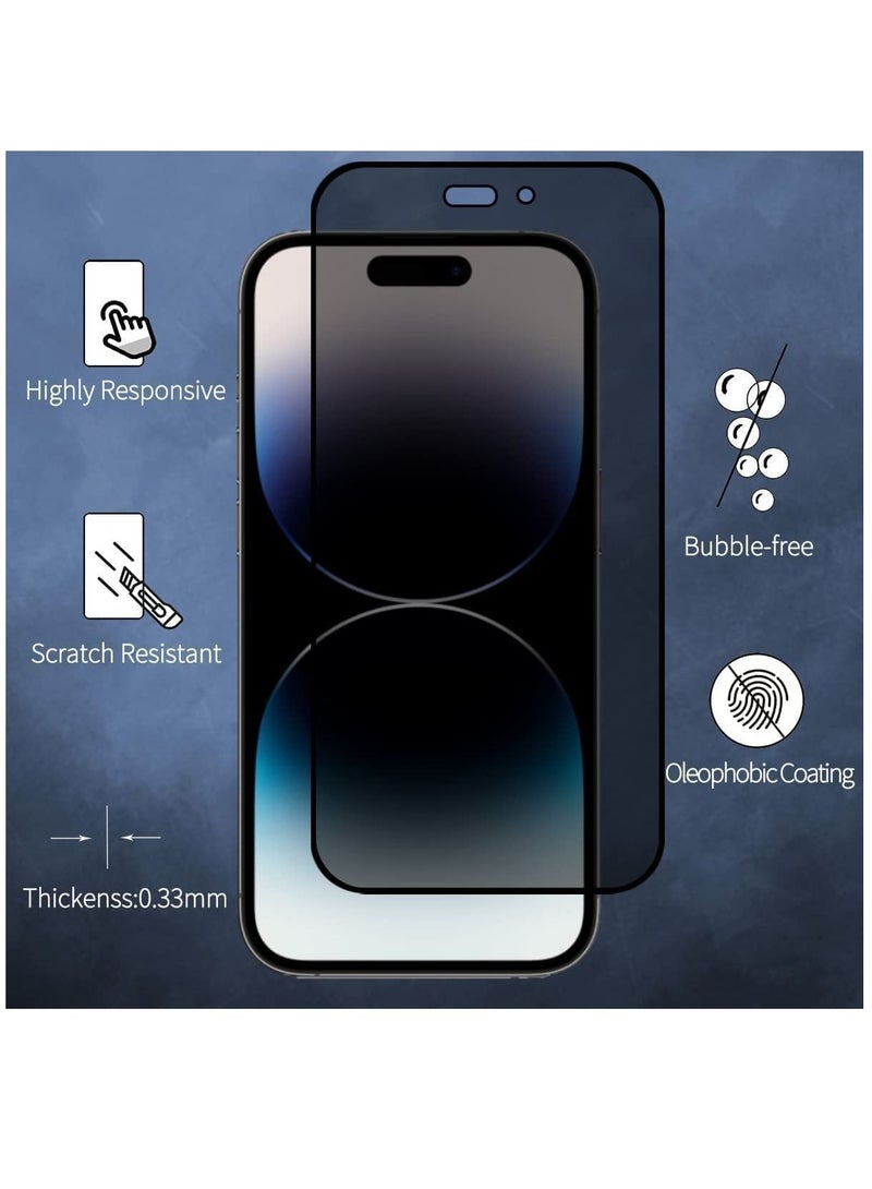 DUSALA iPhone 14 Pro Privacy Screen Protector Anti-Spy Tempered Glass Film 9H Hardness Scratch Resistant Bubble Free Anti Spy Tempered Glass Screen Protector for iPhone 14 Pro Privacy - Image 2