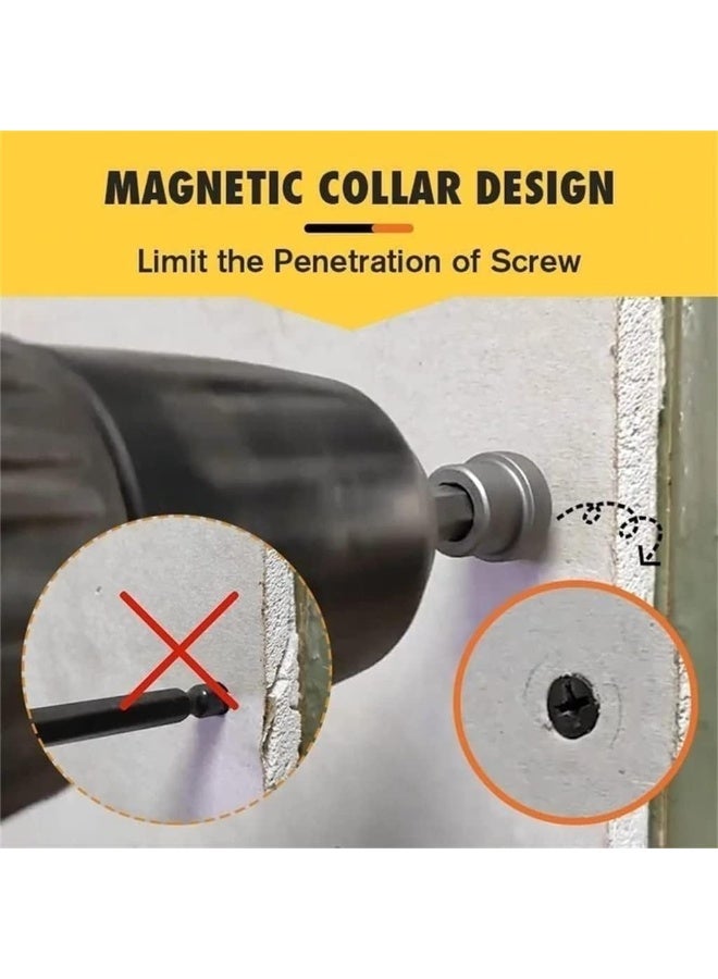 Yakumuz 5pcs Set Magnetic Positioning Screwdriver Bits Yakumuz Drywall Screw Setter PH2 Bits for Plasterboard Screw Hex Shank Positioning Bit Batch Head (5pcs 50mm) - Image 4