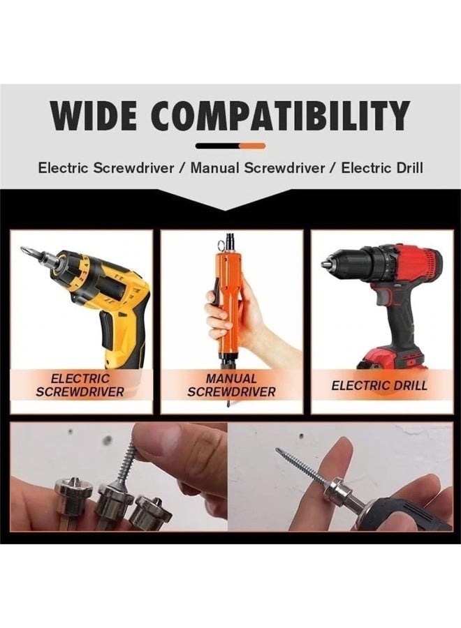 Yakumuz 5pcs Set Magnetic Positioning Screwdriver Bits Yakumuz Drywall Screw Setter PH2 Bits for Plasterboard Screw Hex Shank Positioning Bit Batch Head (5pcs 50mm) - Image 5