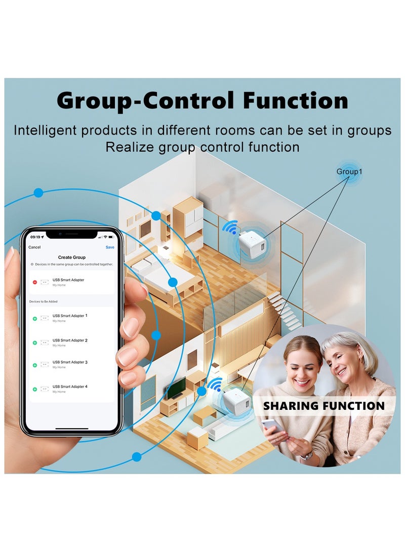 محول ذكي تویا مع واي فاي ومنفذ USB وقابس ذكي مع جدولة توقيت، متوافق مع تطبيق Smart Life وأليكسا وجوجل هوم، 3 مقبس (3 Gang).
