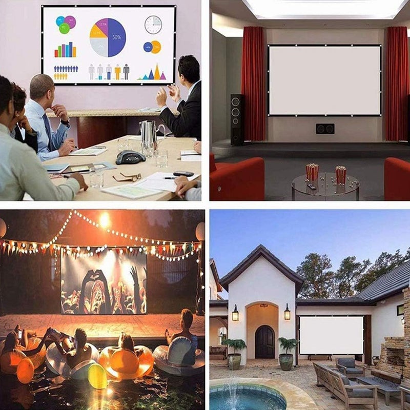 StepOK Projector Screen, White Projector Screen, 16:9 No Crease Home Theater Foldable Projection Screen 60"|72"|84"|100"|120"|150" - Image 4