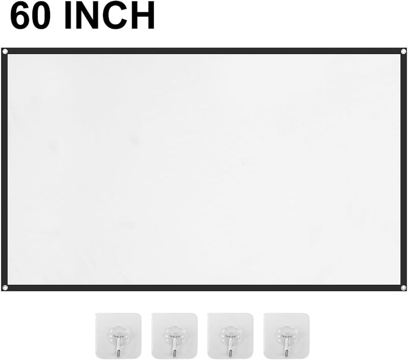 StepOK Projector Screen, White Projector Screen, 16:9 No Crease Home Theater Foldable Projection Screen 60"|72"|84"|100"|120"|150" - Image 2