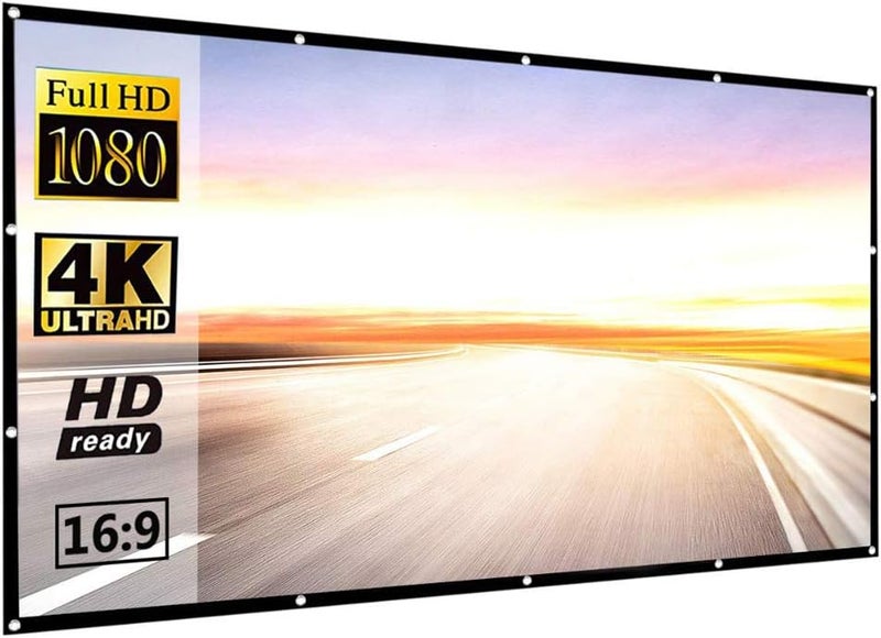StepOK Projector Screen, White Projector Screen, 16:9 No Crease Home Theater Foldable Projection Screen 60"|72"|84"|100"|120"|150" - Image 3