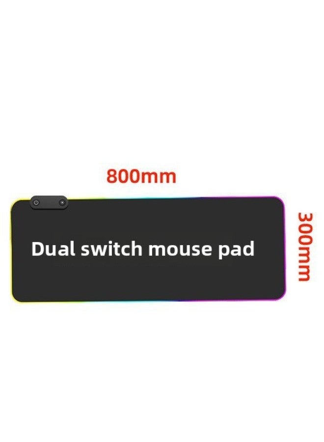 RGB Luminous Keyboard Pad Usb Computer Mouse Pad Waterproof Oversized Book Desktop Writing Luminous Mouse Pad-Pattern:Black EXquisite Model-X9b 800*300*4