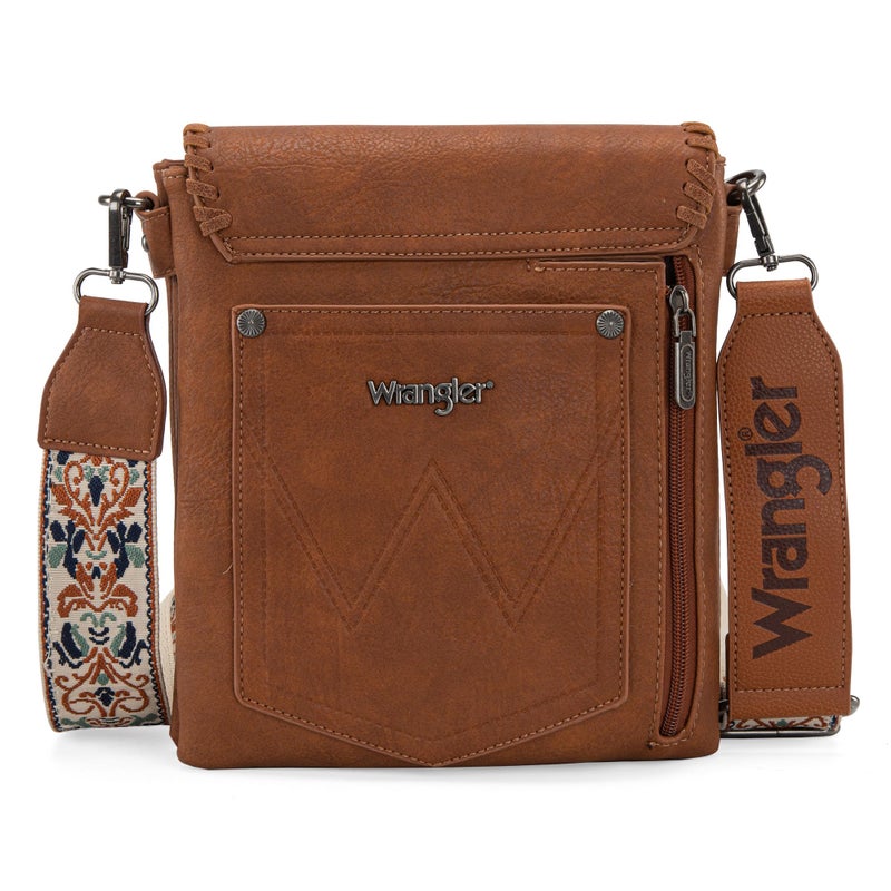 Wrangler Crossbody Bags for Women Satchel Purse Medium Shoulder Handbags with Detachable Guitar Straps,WG72-9360DBR - Image 5