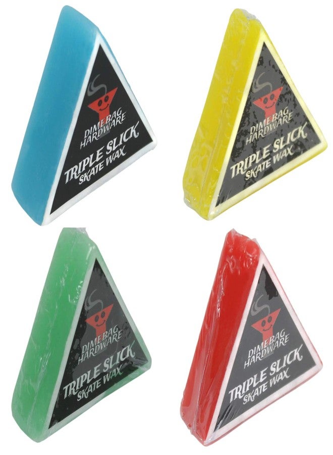 Dime Bag Hardware Triple Slick Scented Skateboard Curb Wax - Pocket Size Multi Color 4-Pack for Skaters On The Go - Use on Curbs, Ledges and Rails at the Skate Park or in the Streets - Image 1
