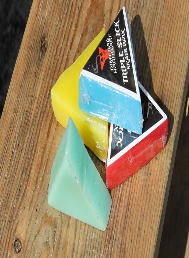 Dime Bag Hardware Triple Slick Scented Skateboard Curb Wax - Pocket Size Multi Color 4-Pack for Skaters On The Go - Use on Curbs, Ledges and Rails at the Skate Park or in the Streets - Image 4