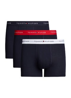 TOMMY HILFIGER Men's 3 Pack Trunks - Cotton, Multicolour  - Image 1
