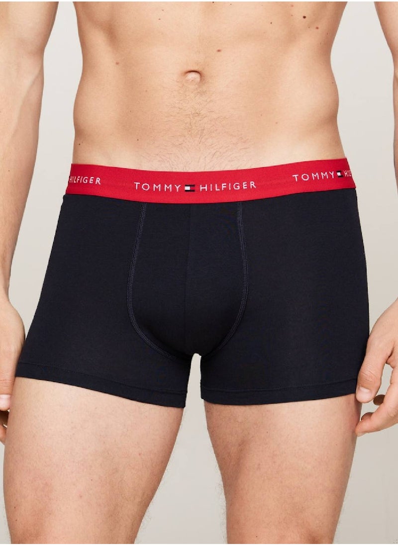 TOMMY HILFIGER - Men's 3 Pack Trunks - Cotton, Multicolour - Image 1