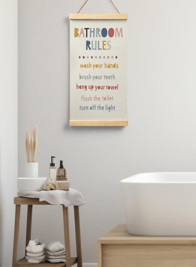 Ryeolo Kids Bathroom Wooden Poster Hanger Frame 12.5x17 Inch, Rules Wall Art Decor for Toddler Boy Girl, Colorful Decor - Image 4