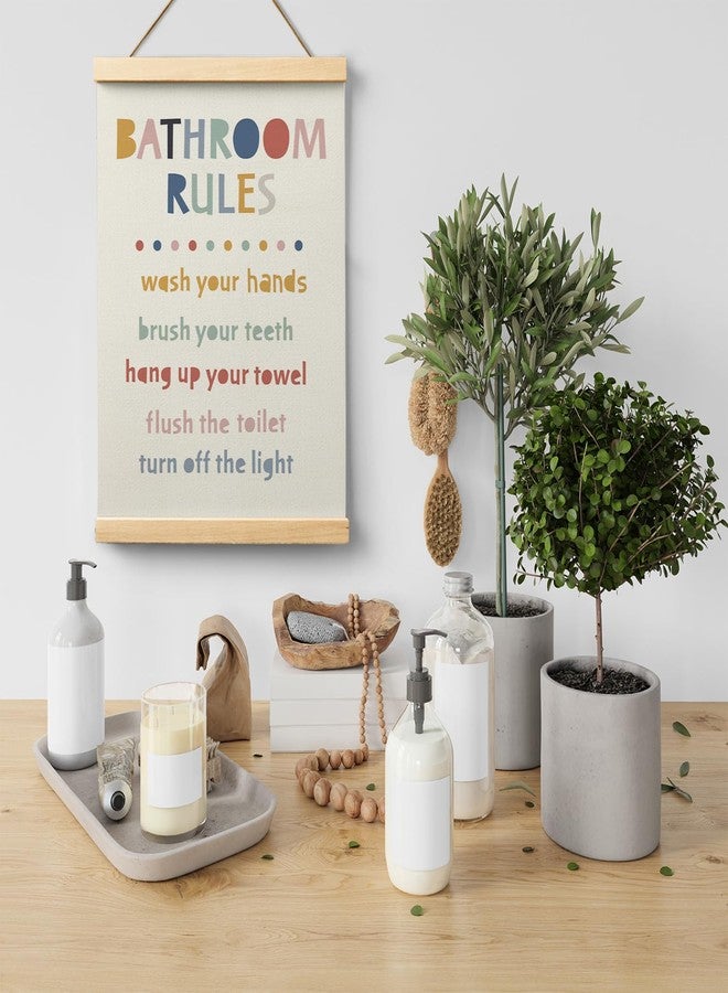 Ryeolo Kids Bathroom Wooden Poster Hanger Frame 12.5x17 Inch, Rules Wall Art Decor for Toddler Boy Girl, Colorful Decor - Image 5