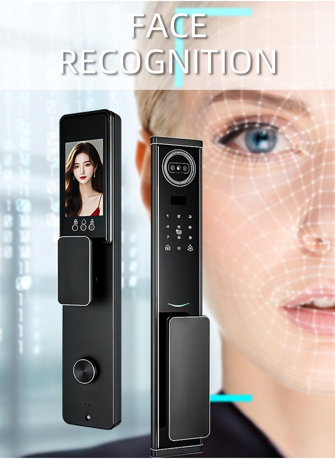 ALINK Smart Door Lock Smart Lock ,Palm Print Unlock, Two way audio, Fingerprint Door Lock ,WiFi Door Lock With 6068 Mortise, Tuya App Control,Color black, Model Lanbo2  - Image 3