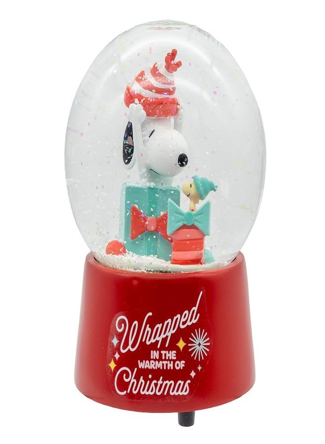 Peanuts Kurt Adler 100 MM Musical Snoopy with Presents WaterGlobe - Image 1