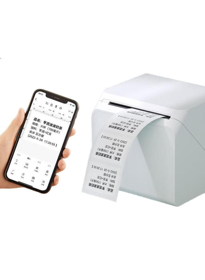 Hprt T260L Label Printer, Compact Portable Bluetooth, Thermal Price Tag Barcode Label Paper Printer, Food And Bubble Tea Shop Self-Adhesive Sticker Commercial Label Machine - Image 1