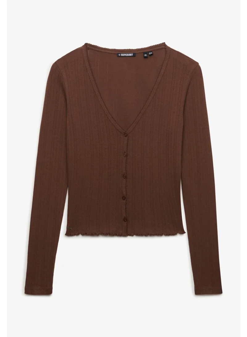 سوبر دراي Athletic Essential Pointelle Cardigan