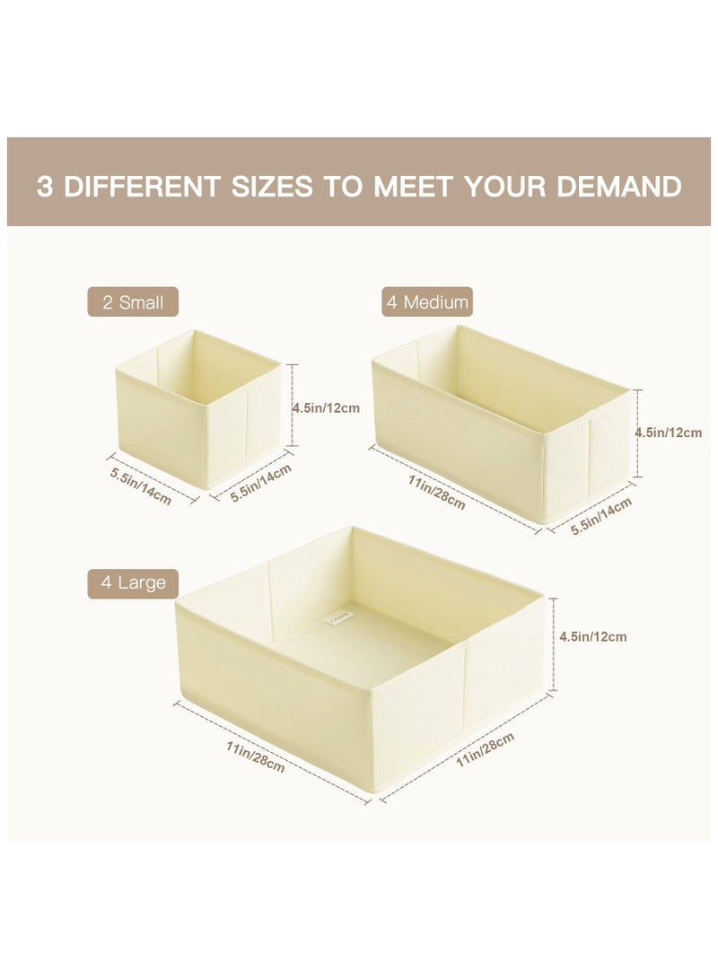 زيريفام منظم أدراج للملابس، عبوة من 10 صناديق لتنظيم الأدراج، منظمات خزانة قماشية قابلة للطي، مقسمات أدراج لغرفة الأطفال، غرفة النوم، ملابس الأطفال، الملابس الداخلية، الجوارب - Image 2