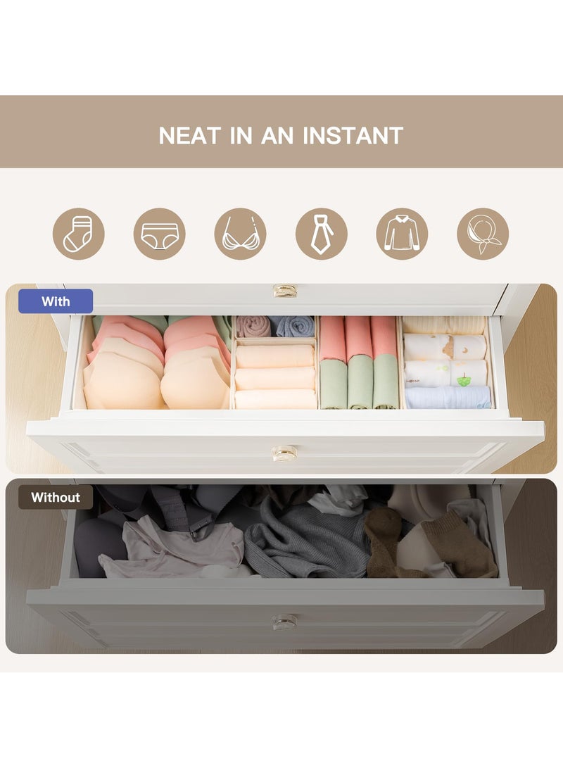 زيريفام منظم أدراج للملابس، عبوة من 10 صناديق لتنظيم الأدراج، منظمات خزانة قماشية قابلة للطي، مقسمات أدراج لغرفة الأطفال، غرفة النوم، ملابس الأطفال، الملابس الداخلية، الجوارب - Image 3