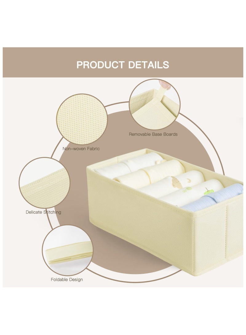 زيريفام منظم أدراج للملابس، عبوة من 10 صناديق لتنظيم الأدراج، منظمات خزانة قماشية قابلة للطي، مقسمات أدراج لغرفة الأطفال، غرفة النوم، ملابس الأطفال، الملابس الداخلية، الجوارب - Image 4