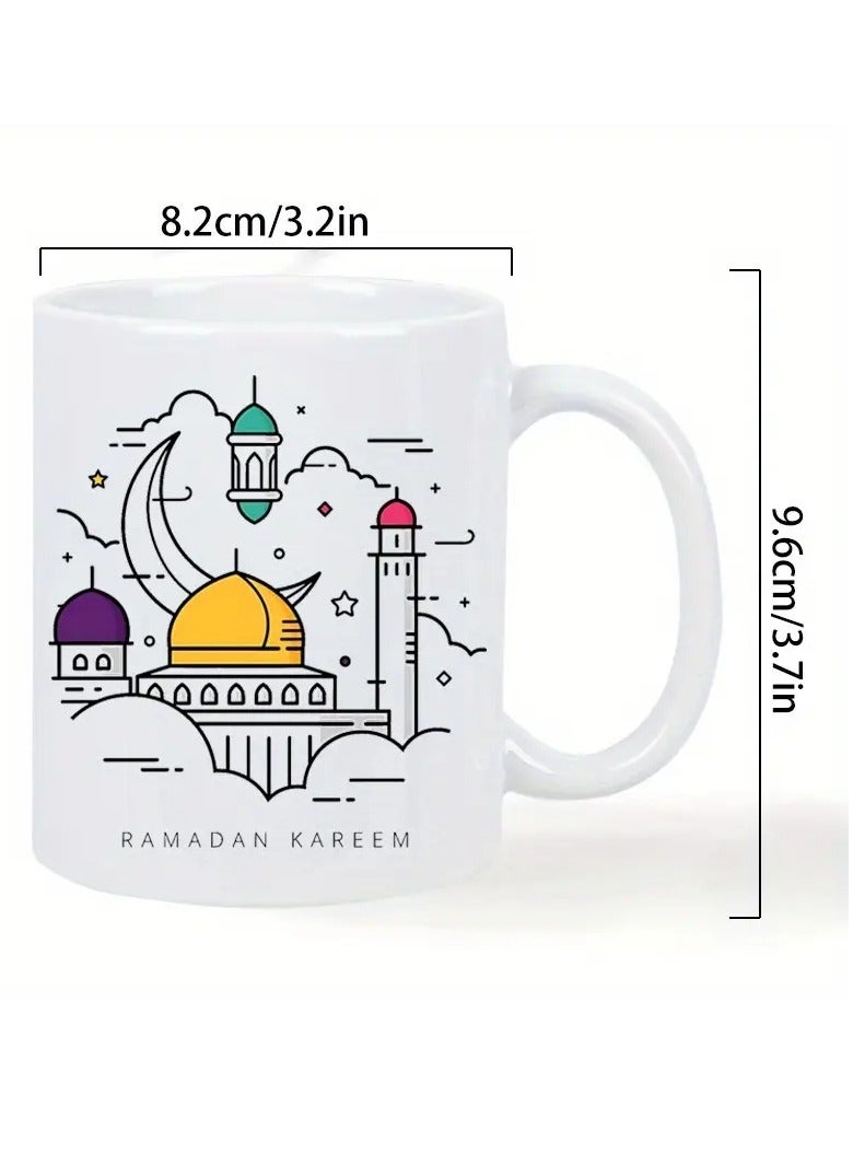 RYN Ramadan Kareem Insulated Ceramic Mug – Festive White Coffee Cup with Crescent Moon & Lantern Design - Image 4