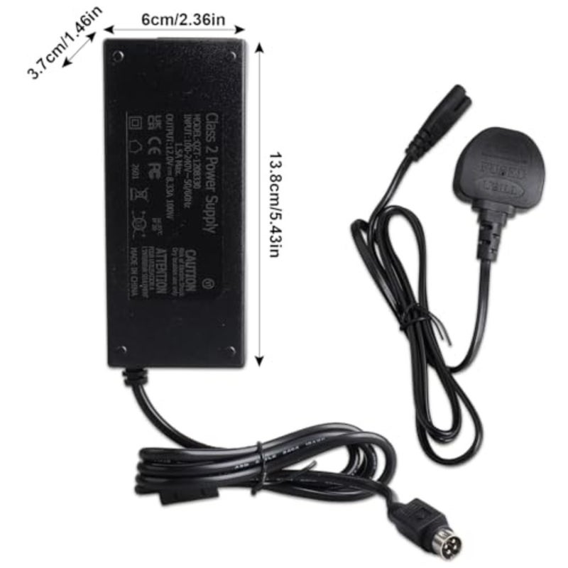 12V 100W Charger for Synology NAS Systems: Aluminum Housing, Black, Compact Overheat-Protected - Image 3