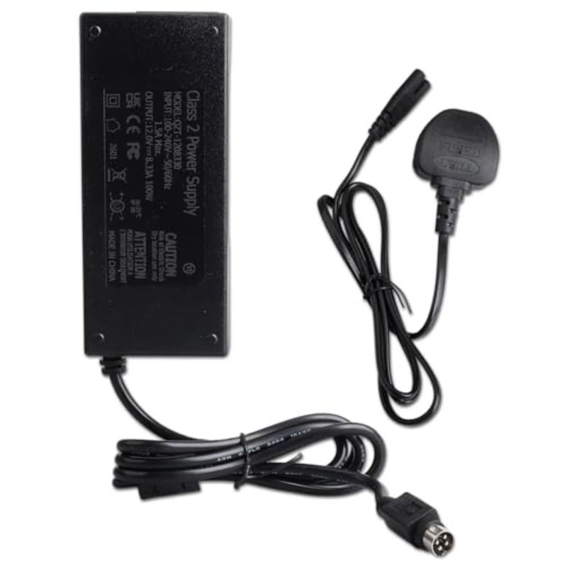 12V 100W Charger for Synology NAS Systems: Aluminum Housing, Black, Compact Overheat-Protected - Image 1