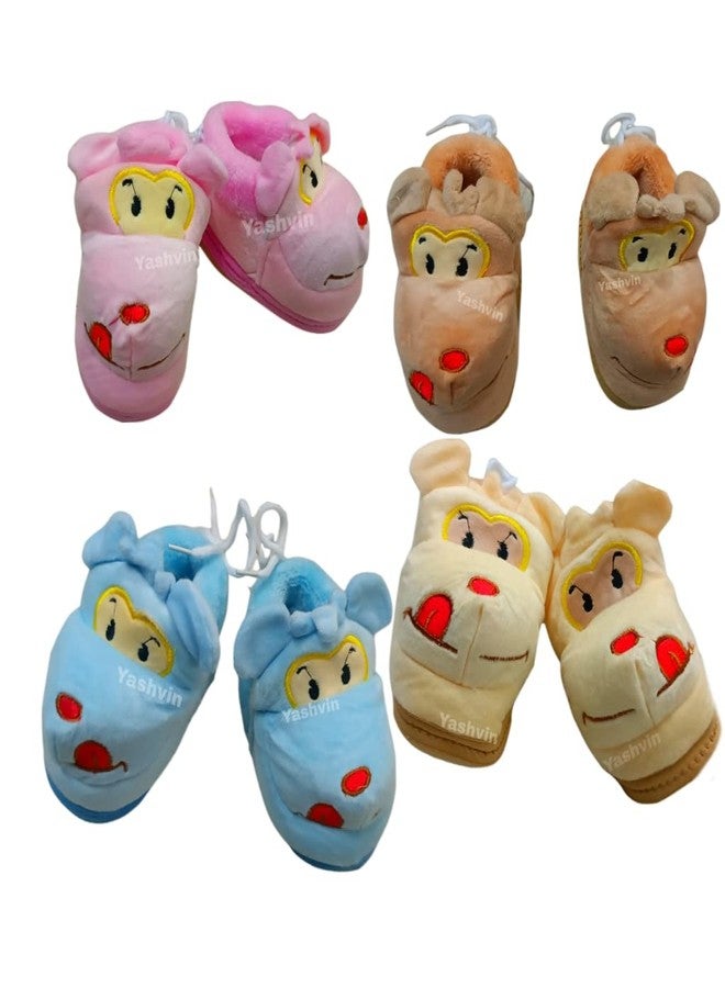 PS SHEVIN New Born Baby Prewalkers Anti Slip Booties Cartoon Face Comfortable Booties/Shoes/Socks for Baby Girl boy/Unisex-Baby Booties 3-12 Months Pack of 1 (Multicolor)_EJ271 - Image 1