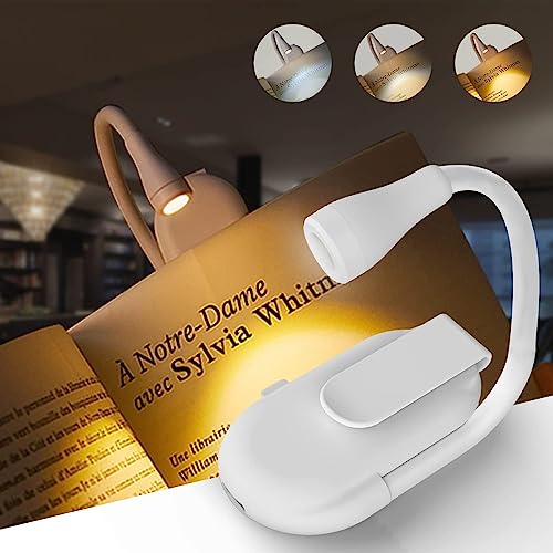 Parssufy Study Lamp, Reading Light, Book Lamp, Night Lamp for Study, Study Lamp for Students, Book Light for Night Reading, Book Reading Light with Clip, 3 Modes, Portable, Eye Caring - Led (White) - Image 1