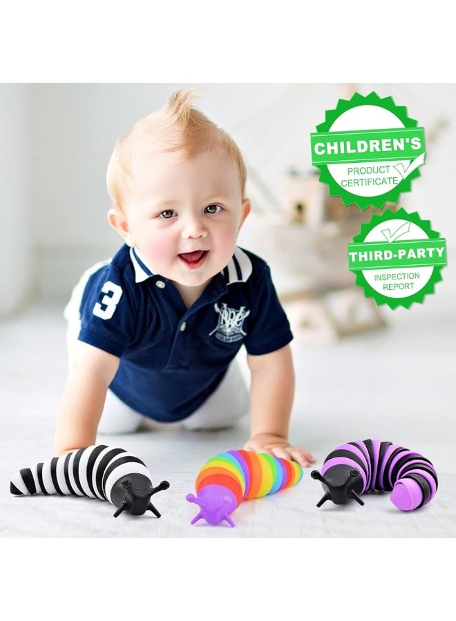Cevioce Fidget Slug Toy, Sensory Slug Fidget Toy for Kids & Adults, 3Pcs Cute Autism Sensory Toys for Autistic Children, Toddler Stress Relief Toyï½œEaster Basket Stuffers Valentines Gift for Kids ADHD - Image 2