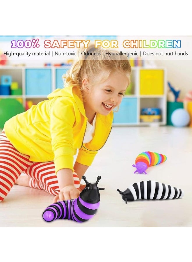 Cevioce Fidget Slug Toy, Sensory Slug Fidget Toy for Kids & Adults, 3Pcs Cute Autism Sensory Toys for Autistic Children, Toddler Stress Relief Toyï½œEaster Basket Stuffers Valentines Gift for Kids ADHD - Image 3