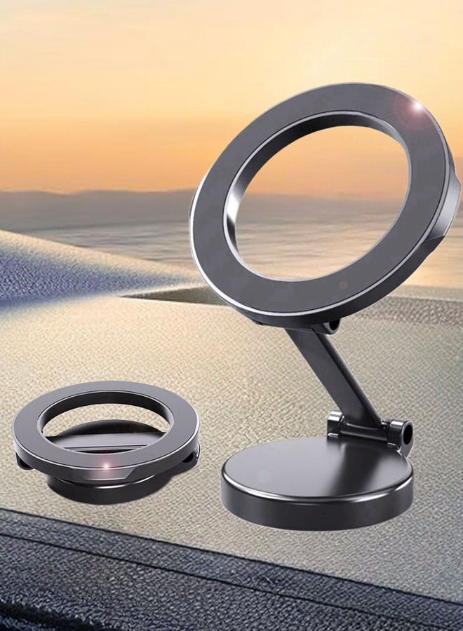 Lesha Magnetic Car Phone Holder, 1080° Rotation All-Metal Phone Holder for Car, Phone Holder for Dashboard, Fit for iPhone 15 14 13 12 Pro Max Plus Mini Series  - Image 1