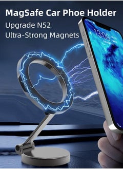 Lesha Magnetic Car Phone Holder, 1080° Rotation All-Metal Phone Holder for Car, Phone Holder for Dashboard, Fit for iPhone 15 14 13 12 Pro Max Plus Mini Series  - Image 2