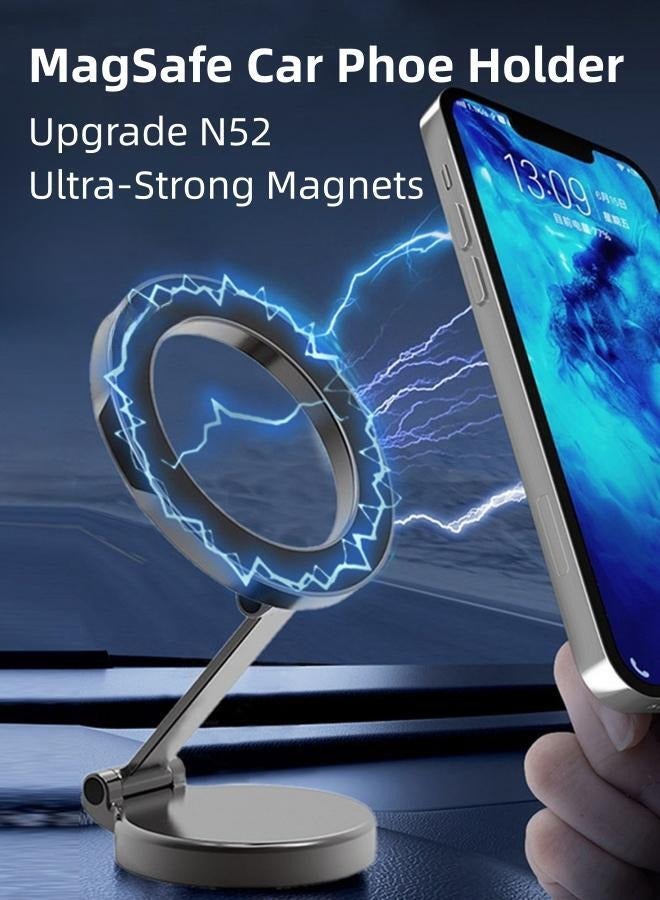 Lesha Magnetic Car Phone Holder, 1080° Rotation All-Metal Phone Holder for Car, Phone Holder for Dashboard, Fit for iPhone 15 14 13 12 Pro Max Plus Mini Series  - Image 2