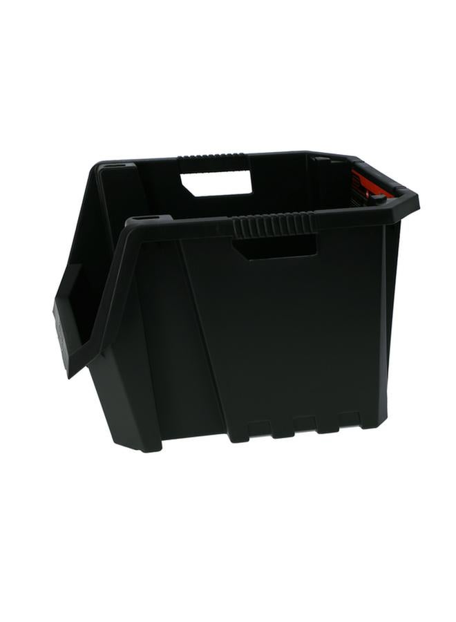 Tactix Heavy Duty Multi Purpose Stackable Storage Bin Black  - Image 3