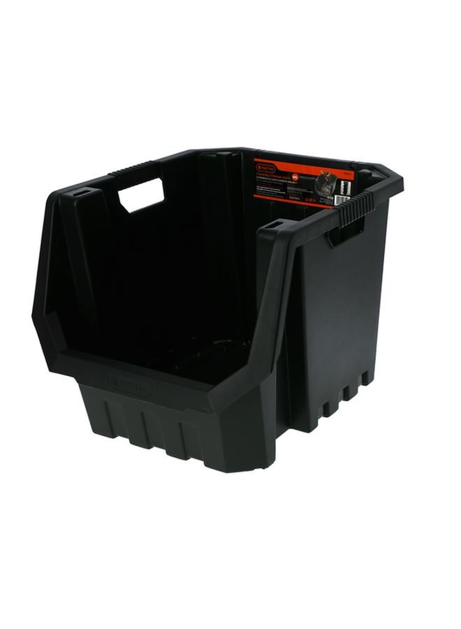 Tactix Heavy Duty Multi Purpose Stackable Storage Bin Black  - Image 2
