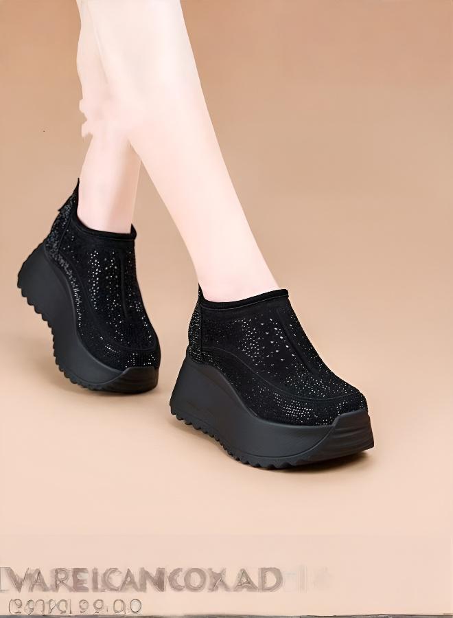 (زيادة الطول 8 سم بصريا) حذاء رياضي عصري بكعب سميك للنساء - Image 1