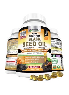 Black Seed Oil Capsules Cold Pressed 1300Mg Per Serving 100% Pure & Premium Nongmo Nigella Sativa Black Cumin Seed Oil Supports Immune System Joint & Skin Health 120 Capsules