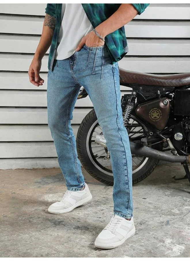 HIGH STAR Mid Rise Faded Regular Fit Jeans by Styli