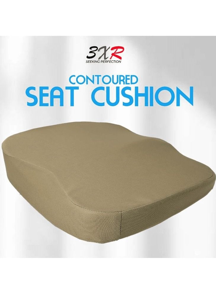 3XR High Quality Pillow Seat Cushion, Contoured Seat Cushion Memory Foam Pillow For Car Chair Home Office,1 Pcs Beige - Image 1