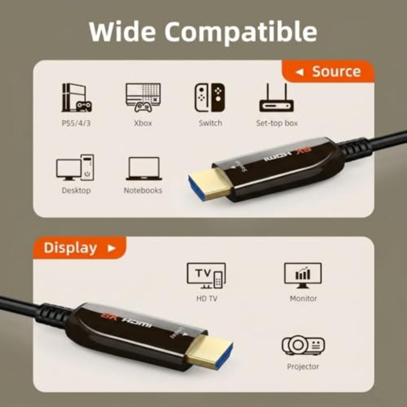 AOC كابل HDMI 2.1 بصري نشط 8K 60 هرتز 48 جيجابت في الثانية HDR 10M - Image 3