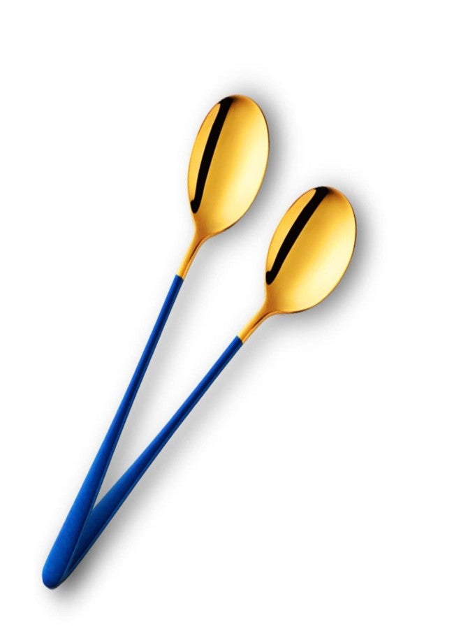 HomeAra Premium Stainless Steel Serving Spoon Set - Non-Stick Round Head Soup Spoons for Kitchen and Home Use - Exquisite Table Spoon Cutlery (Chamach) for Serving Rice, Pasta, Subzi - Image 1
