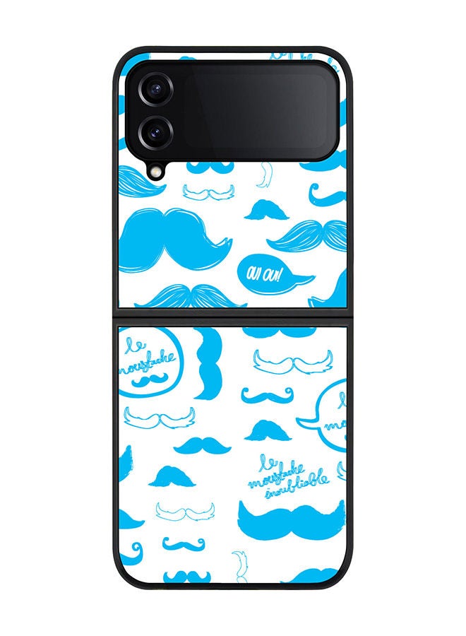 Stylizedd Rugged Black edge case for Samsung Galaxy Z Flip4 Slim fit Soft Case Flexible Rubber Edges Anti Drop TPU Gel Thin Cover - Le Moustache  - Image 1