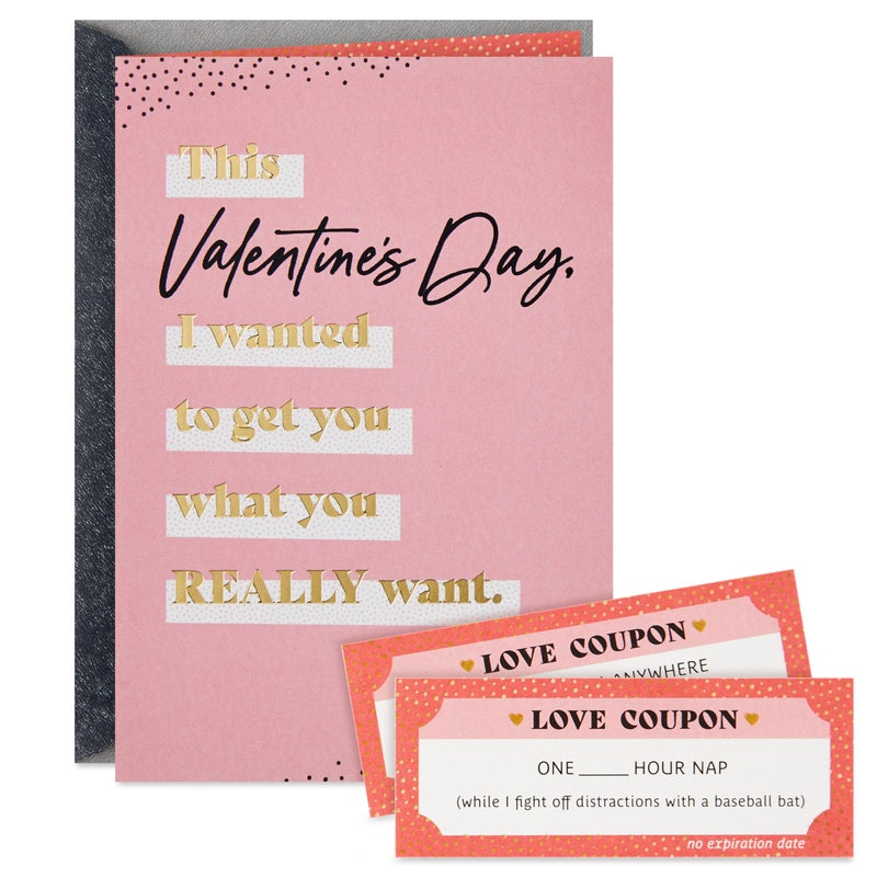 Hallmark Funny Valentines Day Card with Couples Coupons (Modern Romance) for Husband, Wife, Spouse, Partner - Image 1