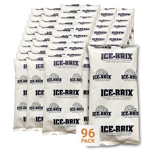 Aviditi ICE-BRIX Ice Packs for Shipping 5 X 2 3/4" (96 pack bulk) Food-Safe Reusable Refrigerant Gel Ice Packs for Lunch Boxes, Coolers & Mailing Perishables; Instant Cold Packs for Shipping - Image 1