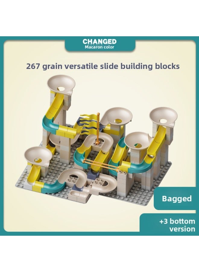 مكعبات بناء من جزيئات كبيرة متوافقة مع مكعبات بناء منزلق متغير من ليجو، ملحقات طاولة مكعبات بناء منزلق من الماكارون للأطفال