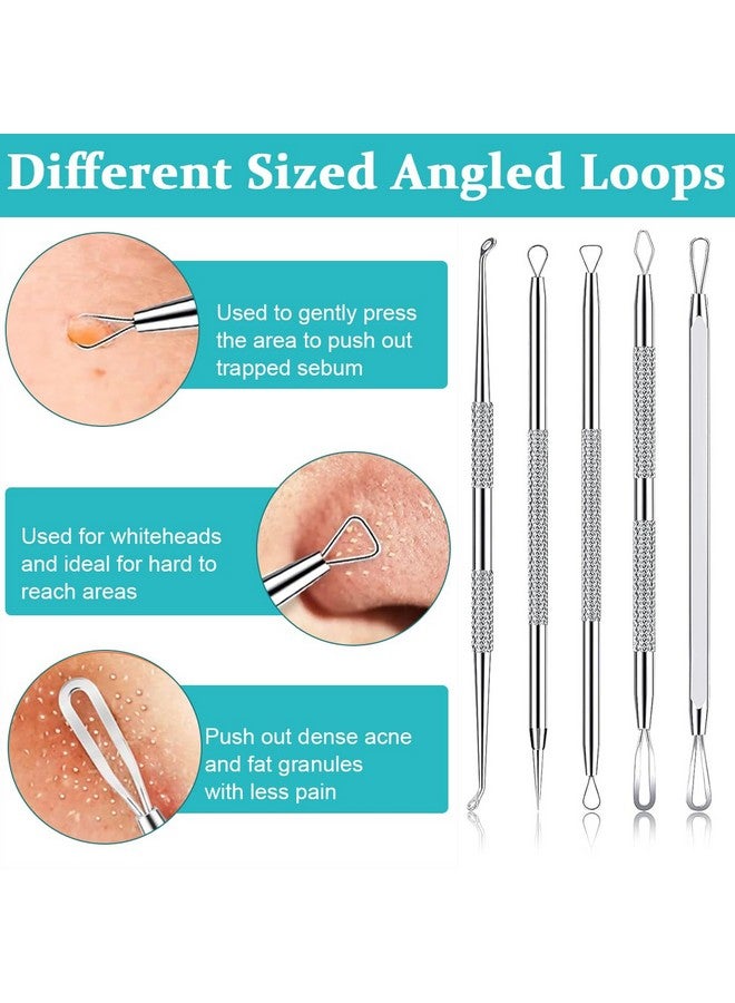 MAYCREATE® Blackhead Remover Tool Kit Pore Cleaning Tools, 15pcs Stainless Steel Blackhead Remover Tool Kit for Pimples, Blackheads, Whiteheads, Zit, Deep Pore Cleaning Tool with Storage Box - Image 5