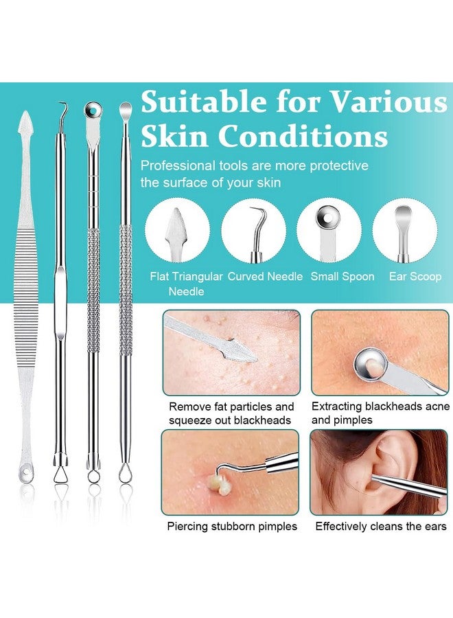 MAYCREATE® Blackhead Remover Tool Kit Pore Cleaning Tools, 15pcs Stainless Steel Blackhead Remover Tool Kit for Pimples, Blackheads, Whiteheads, Zit, Deep Pore Cleaning Tool with Storage Box - Image 4