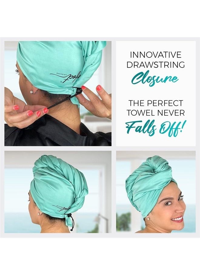 THE PERFECT HAIRCARE - Ultra-Fine Microfiber Hair Towel Wrap & Wet/Dry Detangling Hair Brush Anti-Frizz Turban for Curly or Wavy Haired Women Girls & Kids - Quick Drying - Good for Travel (Pink) - Image 1